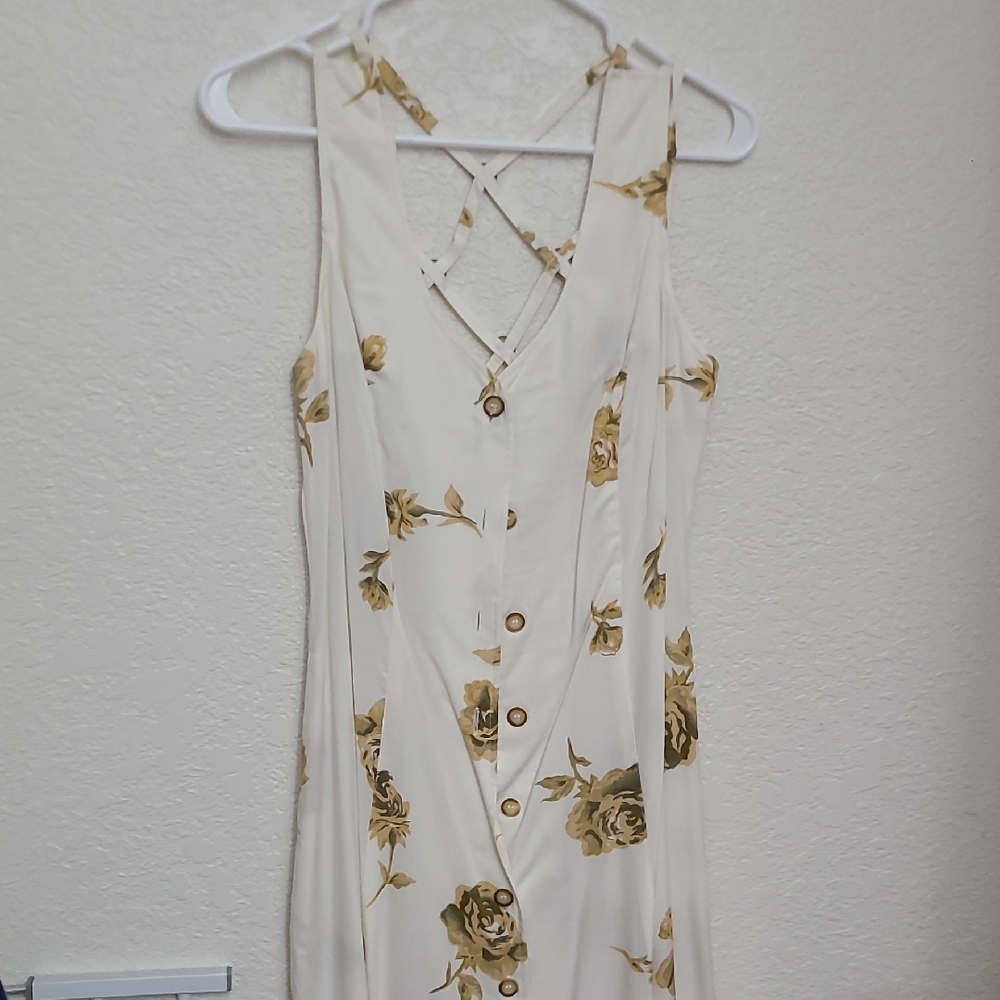 Together White and Gold Halter Sundress